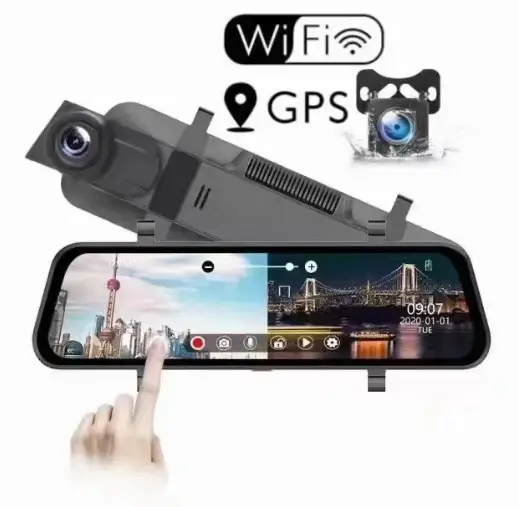 4K Mirror Dash Cam 9.66inch with 64GB Card & GPS by salelink.co.nz