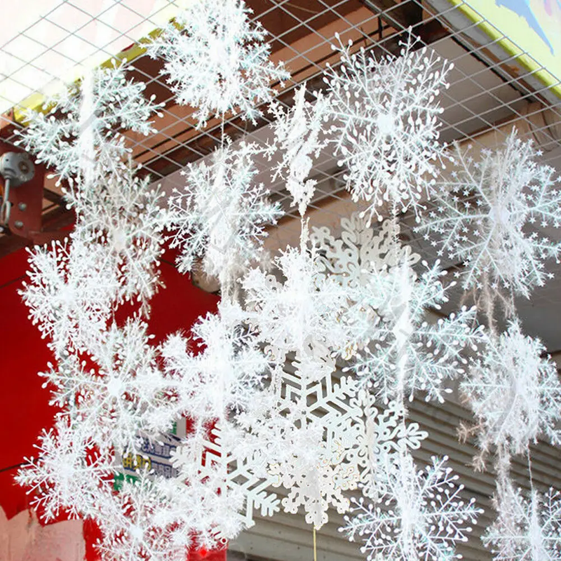 30PCS 11cm White Snowflakes Decorations Christmas Tree Party Charms Christmas Decoration by salelink.co.nz