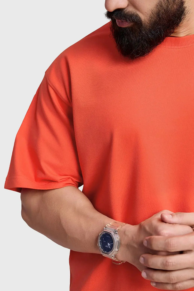 Dapper Oversized T-shirt Orange by Fuaark Nz