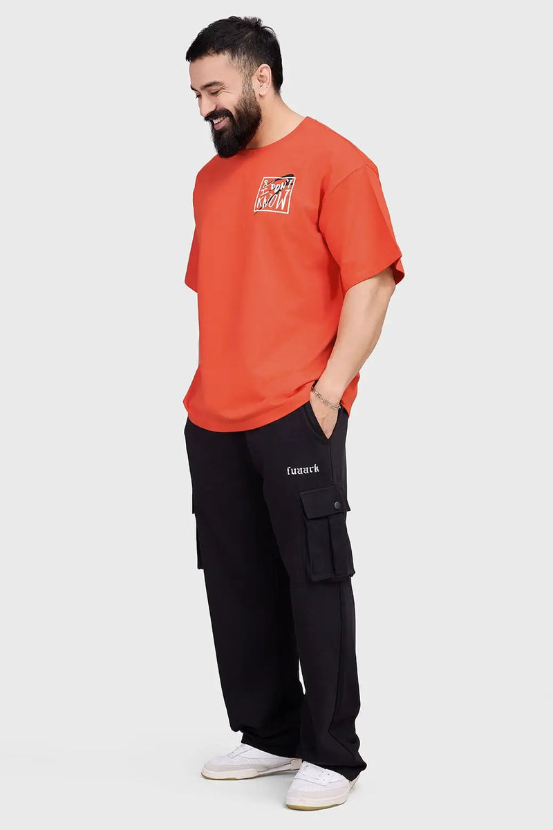 Dapper Oversized T-shirt Orange by Fuaark Nz