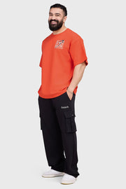 Dapper Oversized T-shirt Orange by Fuaark Nz