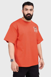 Dapper Oversized T-shirt Orange by Fuaark Nz