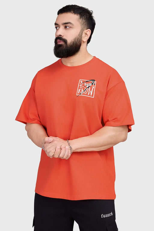 Dapper Oversized T-shirt Orange by Fuaark Nz