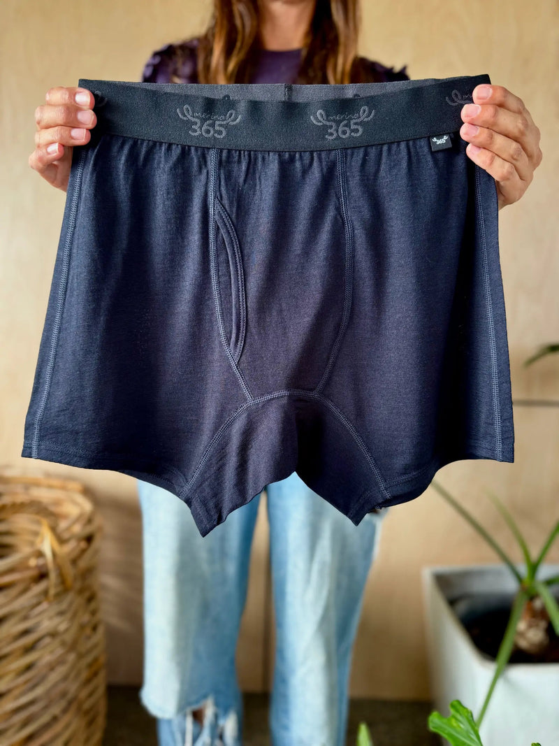 Men's Boxer Brief - 100% Merino Wool, Darkest Navy by Merino 365 NZ