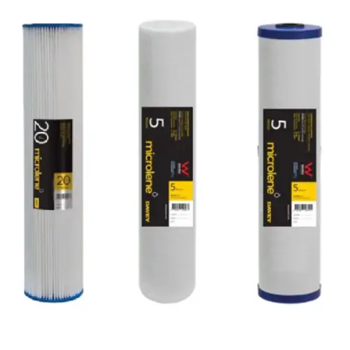 20" Jumbo 3-Stage Replacement Filter Kit - Mains or Rainwater, Davey or Waimana NZ by Filtration Station NZ