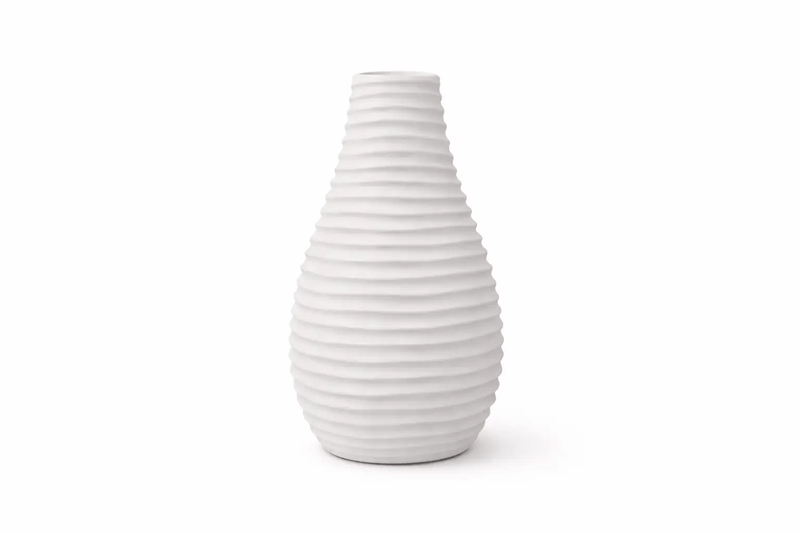 Frankly Cotton Minimalist Ribbed Ceramic Vase by Nest & Stem Homewares