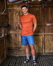Men's Crew Short Sleeve T-shirt - 100% Merino Wool, Desert by Merino 365 NZ