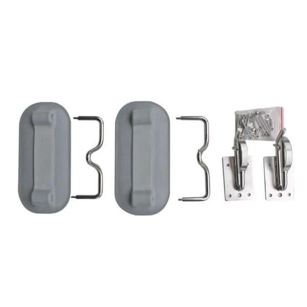 MaXtek Dinghy Davits System components including snap davits and mounting hardware for easy installation.