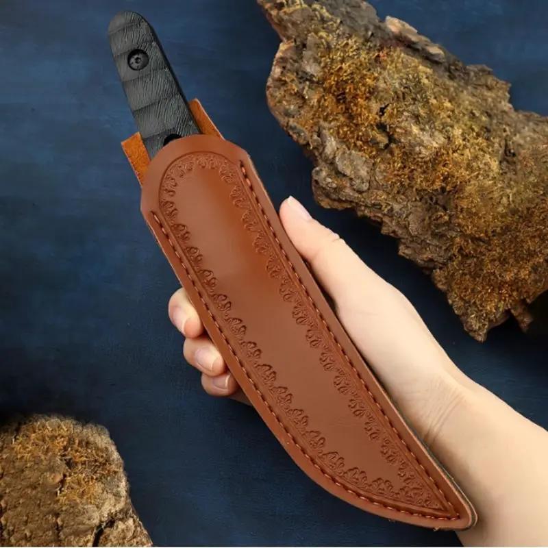 2 pcs Japanese Tanto Fixed Blade Outdoor Camping Knife with Leather Sheath by g8buynz