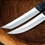 2 pcs Japanese Tanto Fixed Blade Outdoor Camping Knife with Leather Sheath by g8buynz