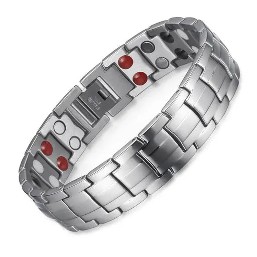 Silver Double Row Bio Elements Energy Germanium Bracelet by NZ Diver