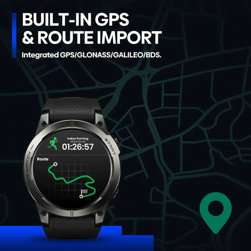 GPS Positioning Sport Smart Watch - Waterproof Fitness Tracker with Heart Rate & Sleep Monitor | AMOLED Display by Mead's Supply & Equipment Outfitters limited