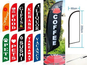 'VACANCY' 3.4m Ground Drill/SET Commercial Feather Banner Flag by dealonline.co.nz