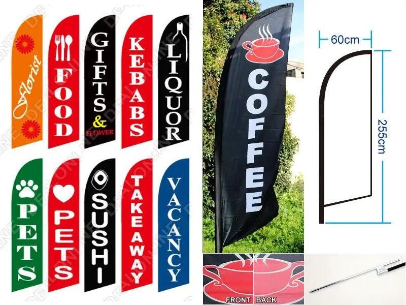 'VACANCY' 3.4m Ground Drill/SET Commercial Feather Banner Flag by dealonline.co.nz