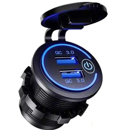 g8buynz Quick Charge 3.0 Dual USB Power Outlet with Touch Switch Waterproof 12V/24V Quick Charge 3.0 Dual USB Power Outlet with Touch Switch Waterproof 12V/24V