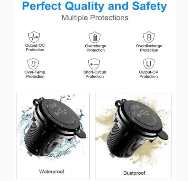 g8buynz Quick Charge 3.0 Dual USB Power Outlet with Touch Switch Waterproof 12V/24V Quick Charge 3.0 Dual USB Power Outlet with Touch Switch Waterproof 12V/24V