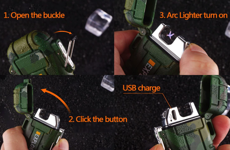 Dual Arc Lighter Double Arc Plasma USB Lighter Rechargeable Flameless Water... B by g8buynz
