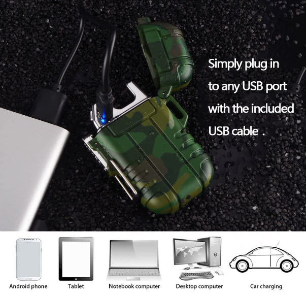 Dual Arc Lighter Double Arc Plasma USB Lighter Rechargeable Flameless Water... B by g8buynz