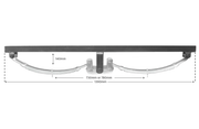 Double Eye Rocker Type image showing dimensions of 2500kg capacity and 50mm width, designed for trailer suspensions.