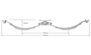 Eye to Slipper - 3500kg - 45mm wide - Pair with dimensions 790mm and 1470mm shown.