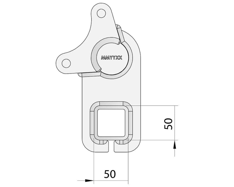 Drop Beam Axle component diagram with dimensions, showing a disc braked design for 1750kg capacity.