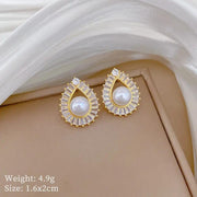 Pearl Radiance Gold Crystal Earrings by Poppy Gifts