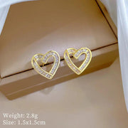 Everheart Gold Crystal Heart Earrings by Poppy Gifts