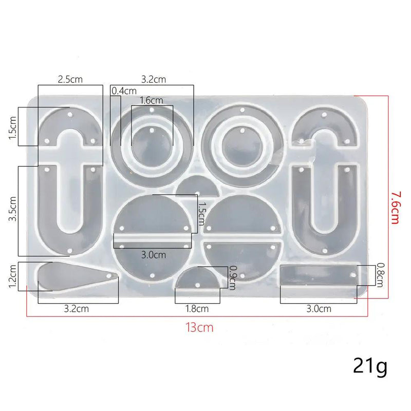 DIY Silicone Resin Moulds Earrings Pendant Epoxy Casting Moulds - 21 by Resin Art NZ