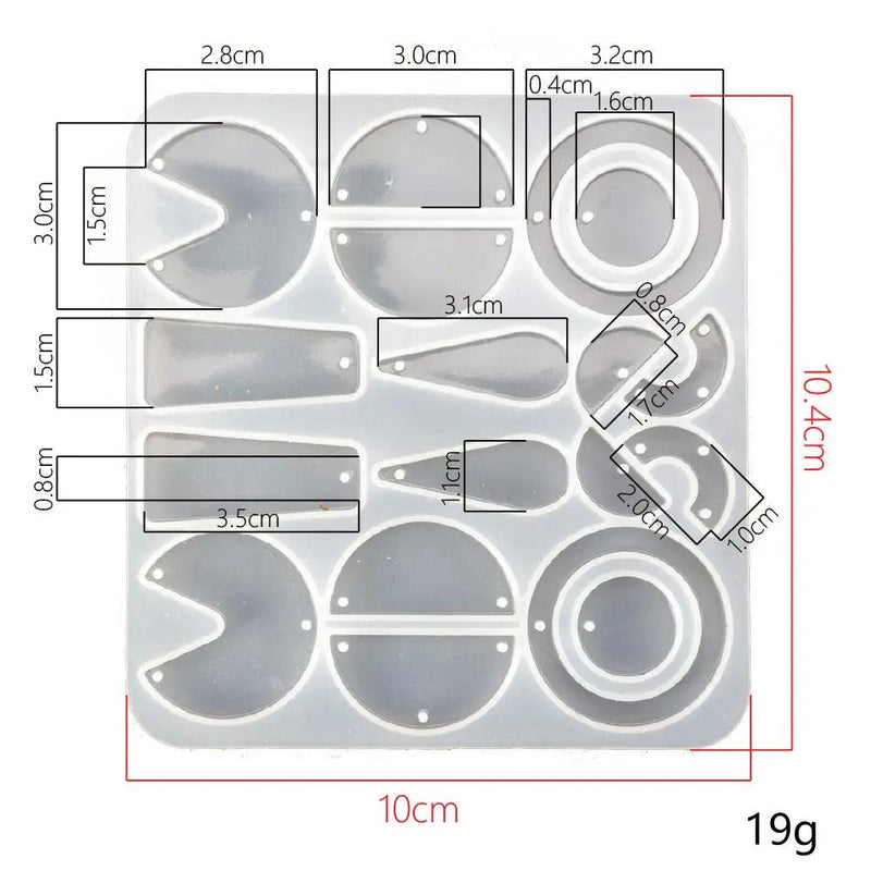 DIY Silicone Resin Moulds Earrings Pendant Epoxy Casting Moulds - 22 by Resin Art NZ