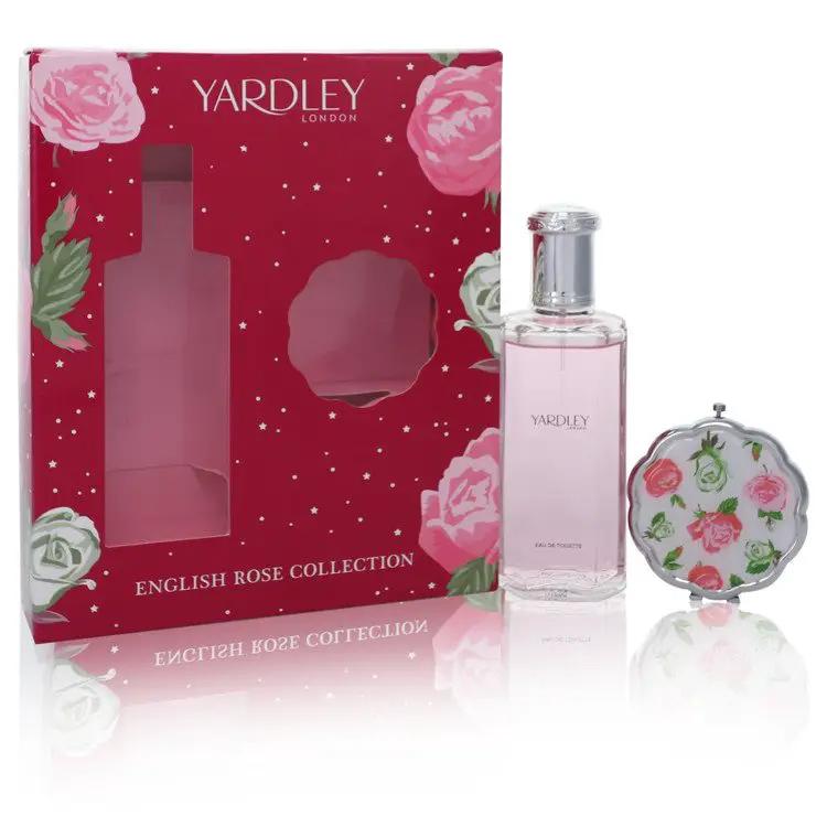 English Rose Yardley Gift Set - 4.2 oz Eau De Toilette Spray + Compact Mirror by Yardley London -- by Brands HD