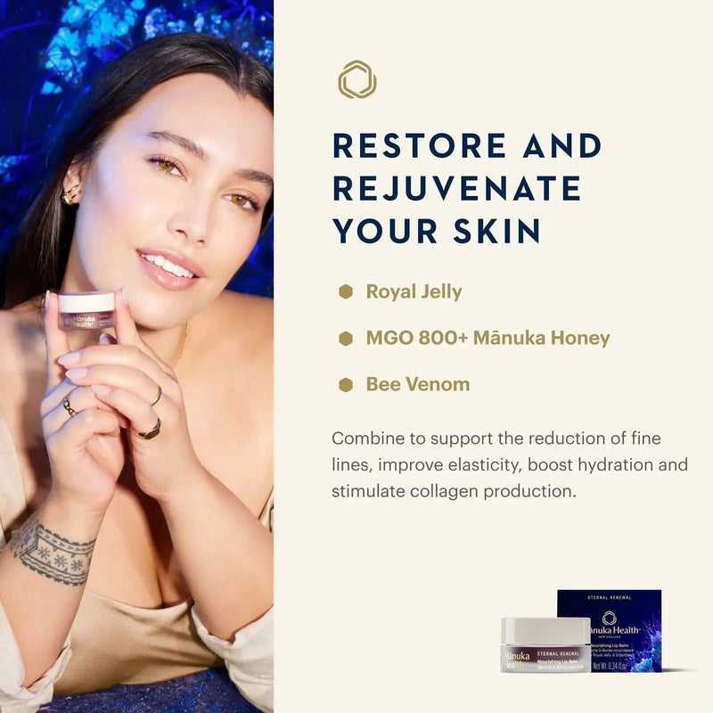 Manuka Health SKINCARE Eternal Renewal Lip Balm NZ Manuka Health Nourishing Lip Balm With Royal Jelly NZ