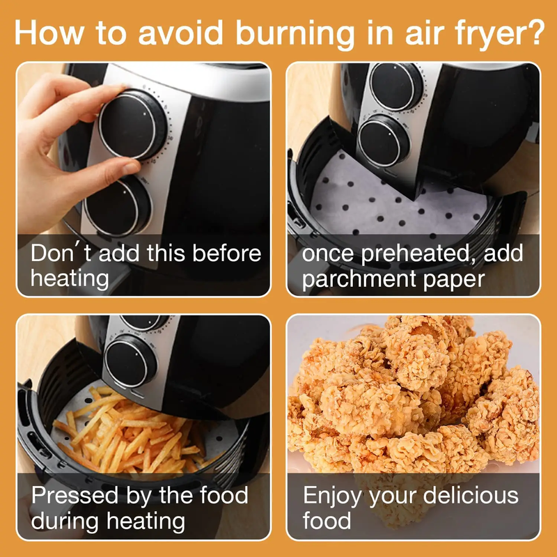 200pcs Air Fryer Liners Perforated Parchment Paper by salelink.co.nz