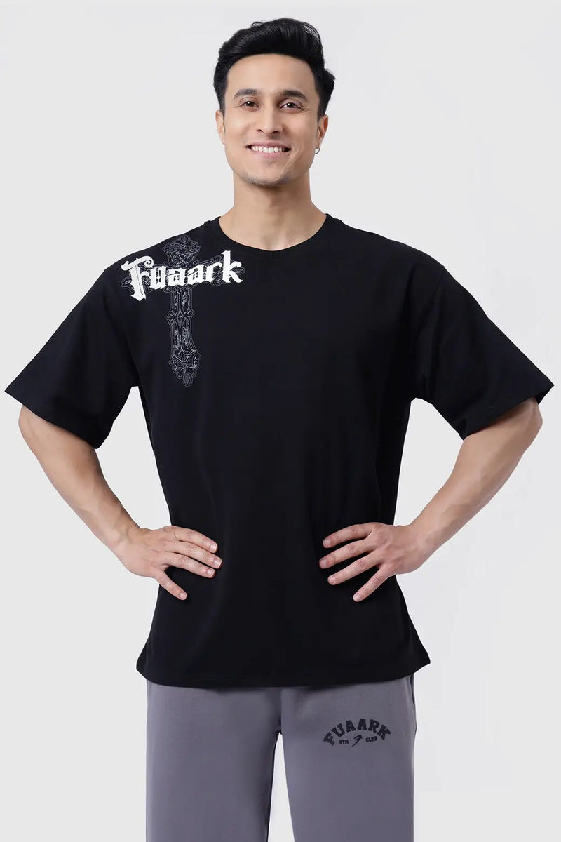 Eagle Oversized T-shirt Black by Fuaark Nz