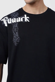 Eagle Oversized T-shirt Black by Fuaark Nz