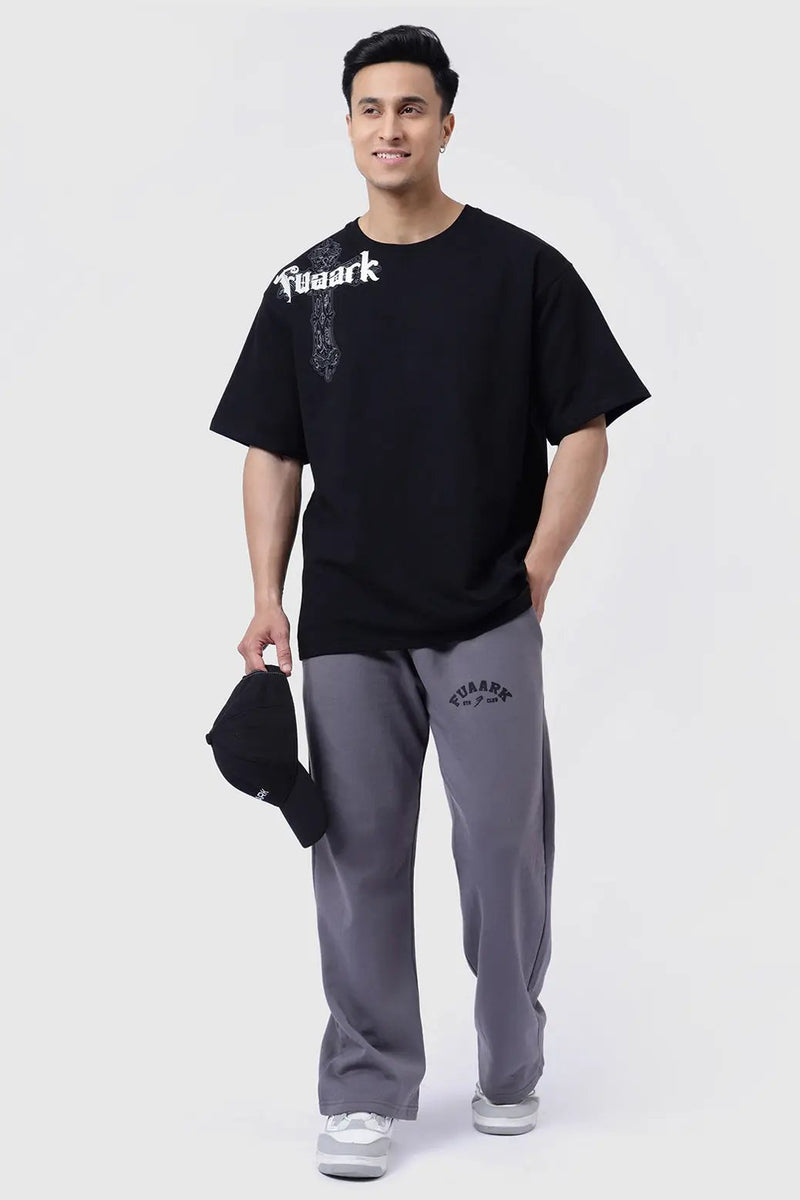 Eagle Oversized T-shirt Black by Fuaark Nz