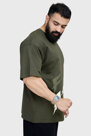 Edge Oversized T-shirt Olive by Fuaark Nz