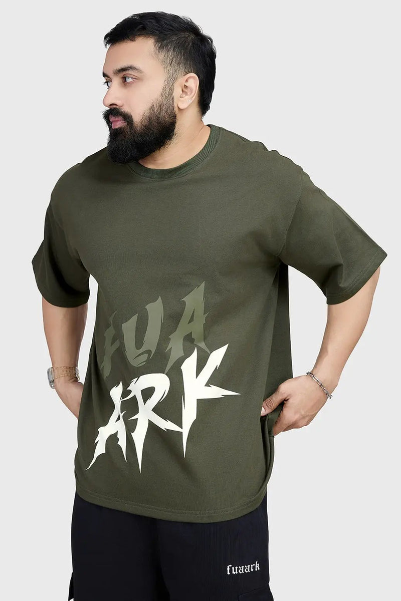 Edge Oversized T-shirt Olive by Fuaark Nz