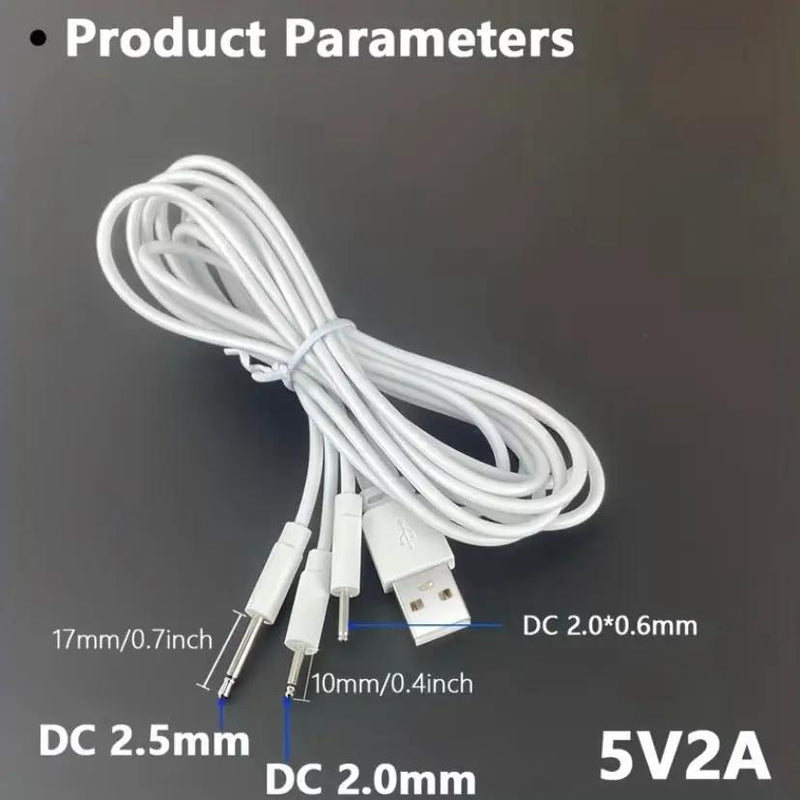 Barrel Jack 3 in 1 Power Cable - (White) 1m