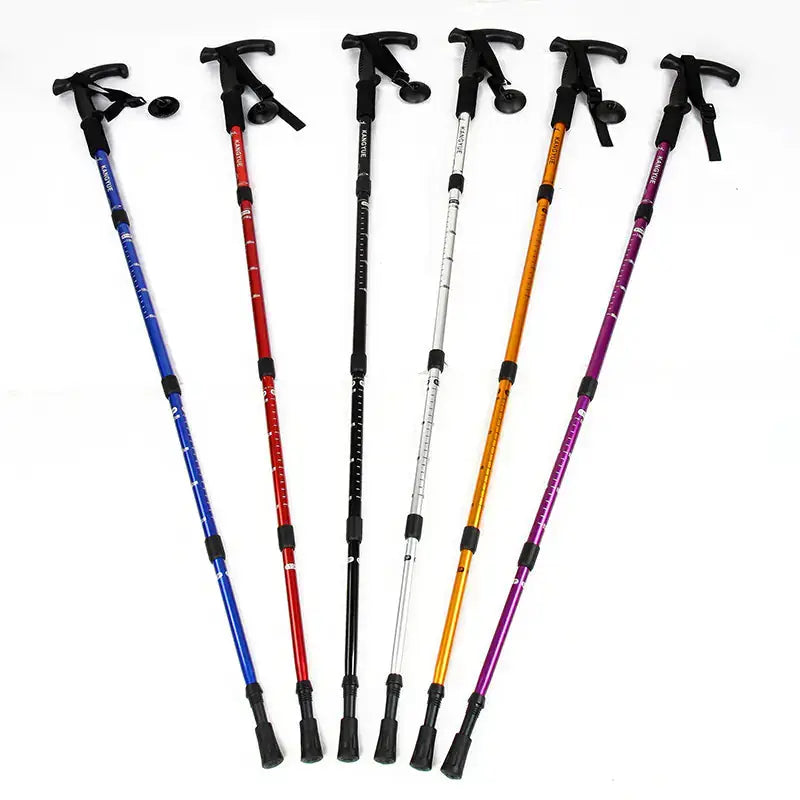 Outdoor Folding Ultra-Light Trekking Poles - 4-Section Aluminum Alloy Hiking Poles 500g | Compact & Portable by Mead's Supply & Equipment Outfitters limited