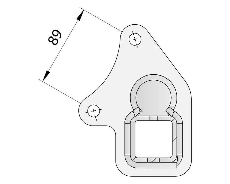 Overlay Beam Axle - 1500kg - Raw - 50SQ product detail image showing dimensions and design features.