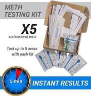Meth Test Kit - 5 x Instant On-site Test Kits (Recommended for a 2 Bedroom Home) by 9eight5