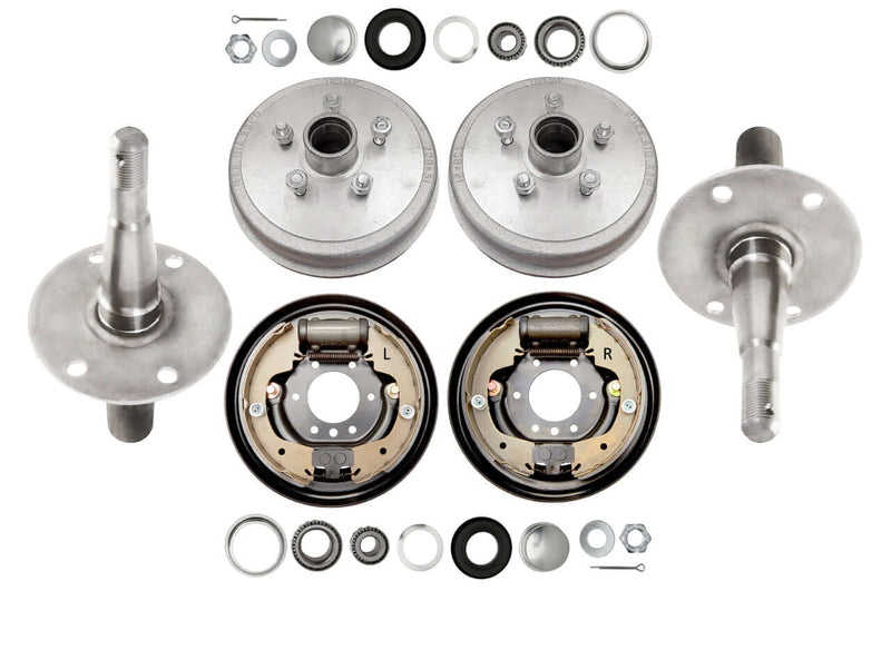 1250kg Drum Braked H&S Kit - 9" Hydraulic Drum - 5x4-1/2x1/2 parts including axles and drum brakes.