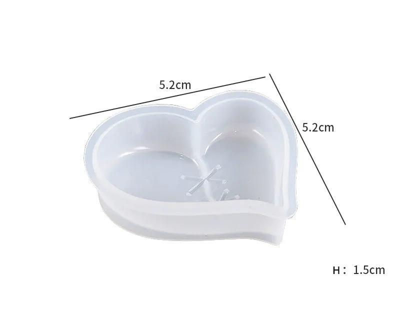 Rubbing Stitching Patching Heart Shaped Keychain Pendant Silicone Moulds for Resin Plaster Soap by Resin Art NZ