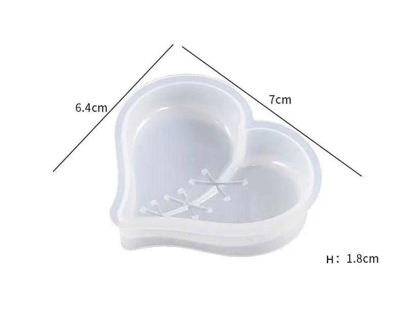 Rubbing Stitching Patching Heart Shaped Keychain Pendant Silicone Moulds for Resin Plaster Soap by Resin Art NZ