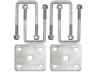 Square U-Bolt & Axle Plate Kit (Galvanised) - M12 68x145mm by Trojan