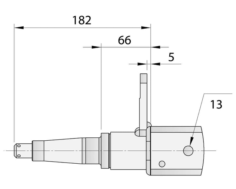 Gull Wing Axle - Multi-Hub - 2200kg - Galvanised technical drawing with dimensions