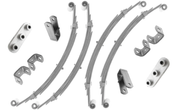 Double Eye Rocker Type components for trailers including springs and brackets, designed for superior load distribution.