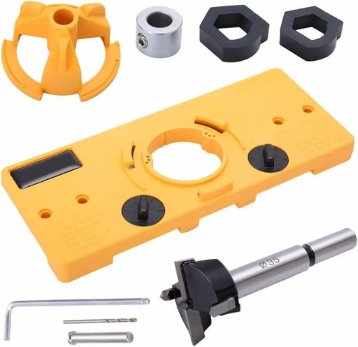 Concealed 35mm Cup Style Hinge Jig Boring Hole Drill Guide with Drill Bit Wood by salelink.co.nz