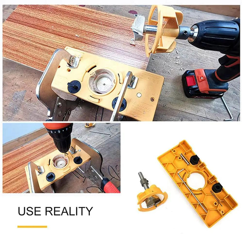 Concealed 35mm Cup Style Hinge Jig Boring Hole Drill Guide with Drill Bit Wood by salelink.co.nz