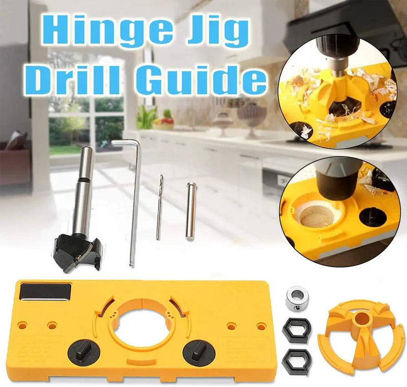 Concealed 35mm Cup Style Hinge Jig Boring Hole Drill Guide with Drill Bit Wood by salelink.co.nz
